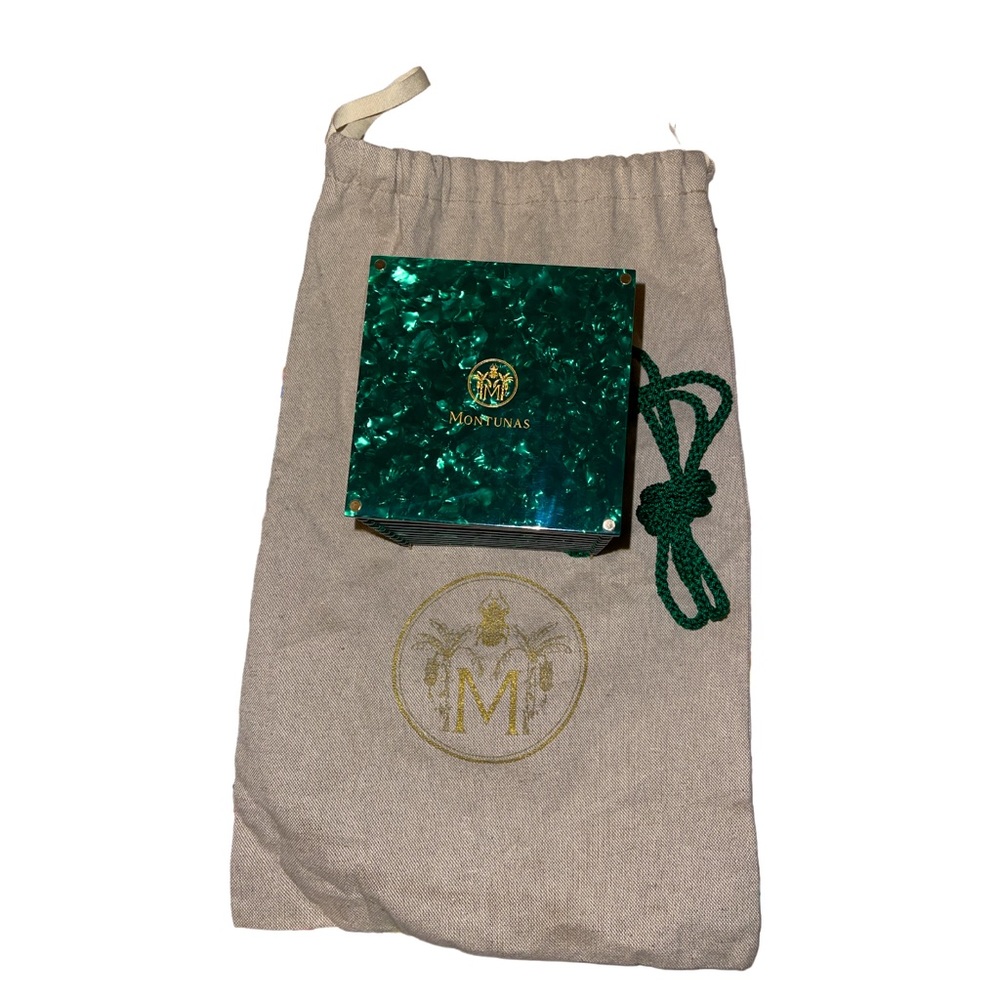 NEW MONTUNAS Shoulder Box Bag Fleck Effect Rope Strap Removable Pouch & Dustbag - Picture 5 of 5